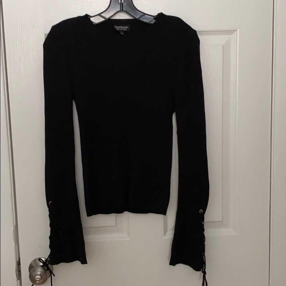 Top shop Eyelet Sleeve Knitted Top